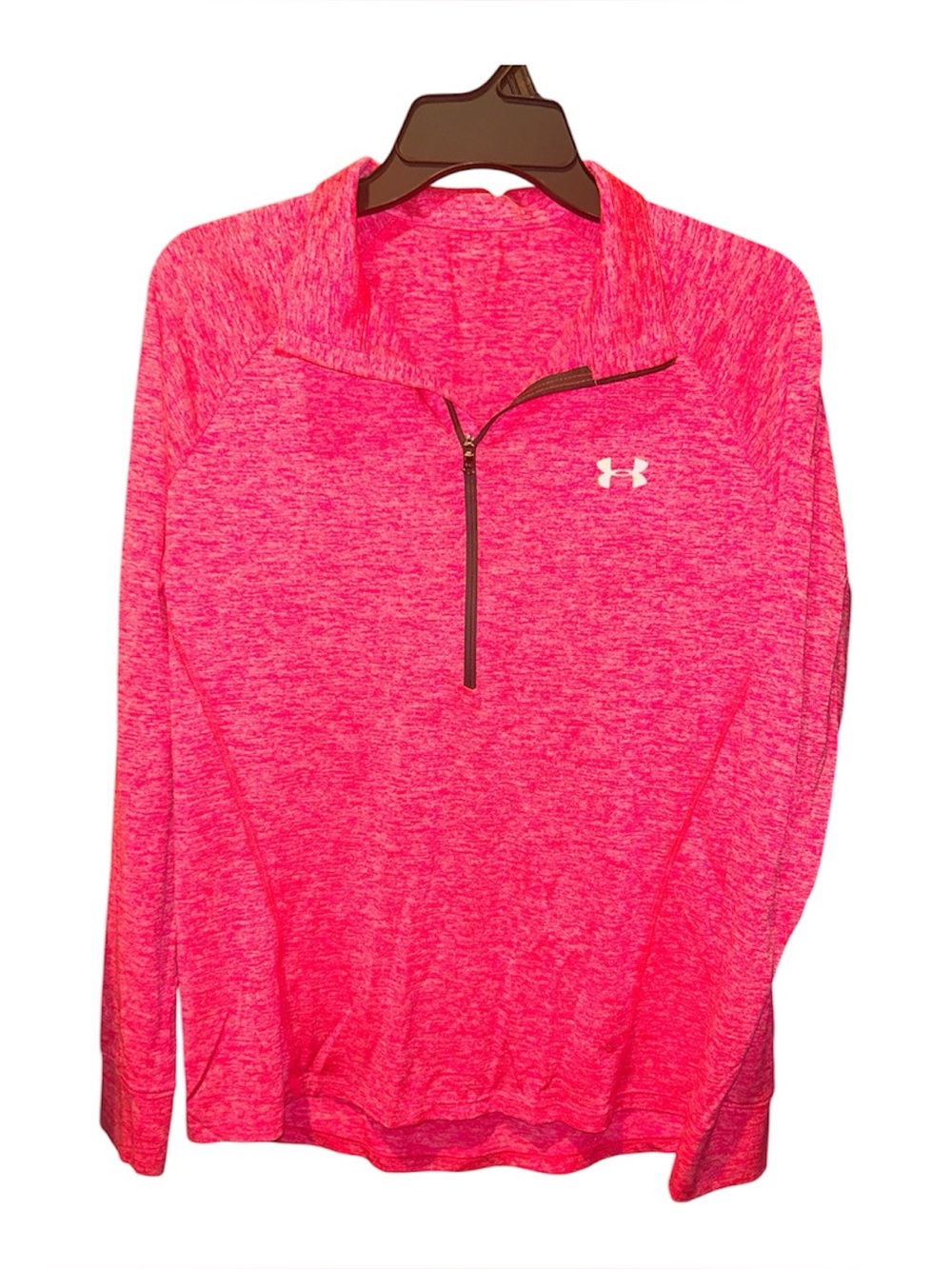 Under Armour Hot Pink Heather 1/4 Zip Performance Pullover